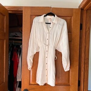 Free people white button down dress